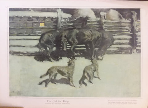 Frederic Remington magazine illustration for "Collier's Weekly" (1910): rare, beautifully framed antique