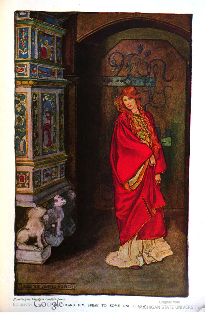 Elizabeth Shippen Green story illustration from "Harper's Monthly" (1907): beautifully framed antique