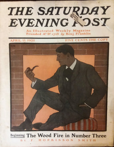 Guernsey Moore cover illustration for "The Saturday Evening Post" (1905): rare, beautifully framed antique