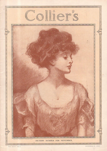 "Gibson Girl" cover illustration for "Collier's Weekly" (1909): a beautifully framed antique