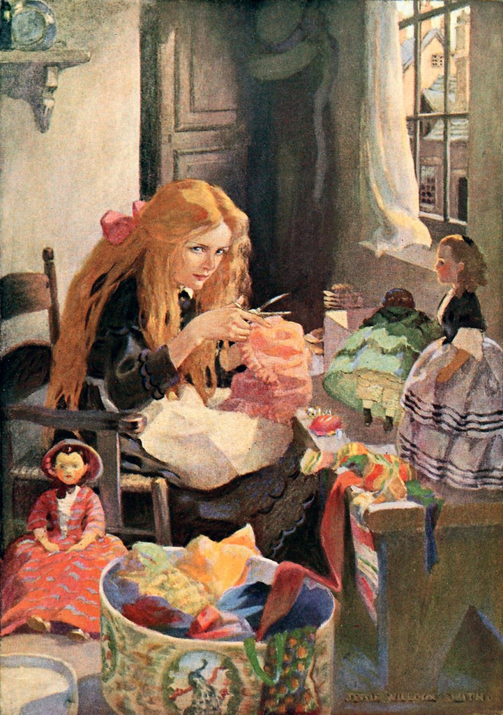 Jessie Willcox Smith illustration for "Dicken's Children" (1912): beautifully framed antique