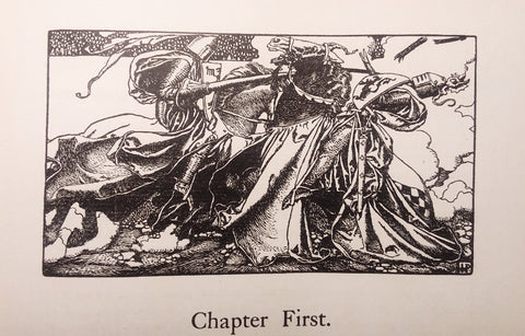 Howard Pyle Chapter Header for "King Arthur and His Knights" (1903): beautifully framed antique