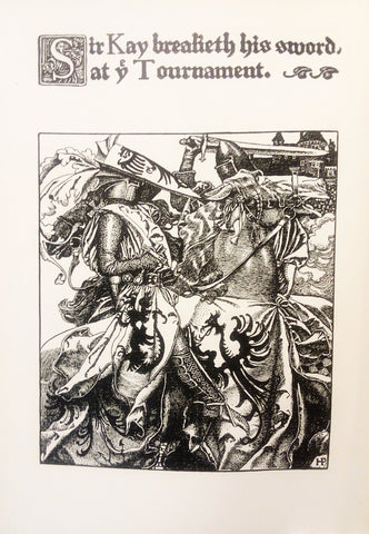 Howard Pyle illustration from "King Arthur and his Knights" (1903): beautifully framed antique