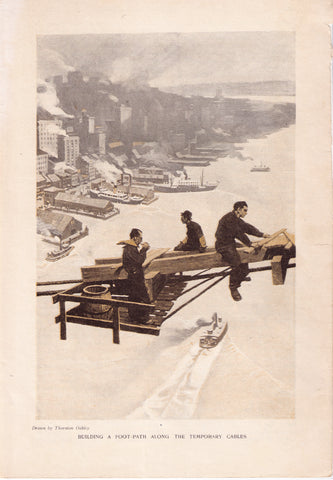 Thornton Oakley story illustration for "Harper's Monthly" (1909): rare, beautifully framed antique