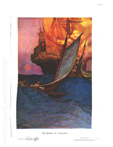Howard Pyle story illustration for Harper's Monthly Magazine (1905): beautifully framed antique