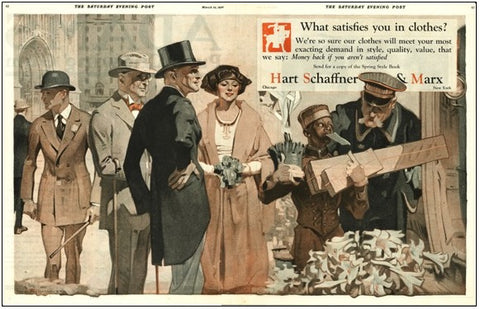Samuel Nelson Abbott advertisement illustration for Hart Schaffner & Marx: a beautifully framed antique
