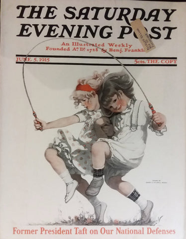 Sarah Stilwell cover illustration for "The Saturday Evening Post" (1915): rare, beautifully framed antique