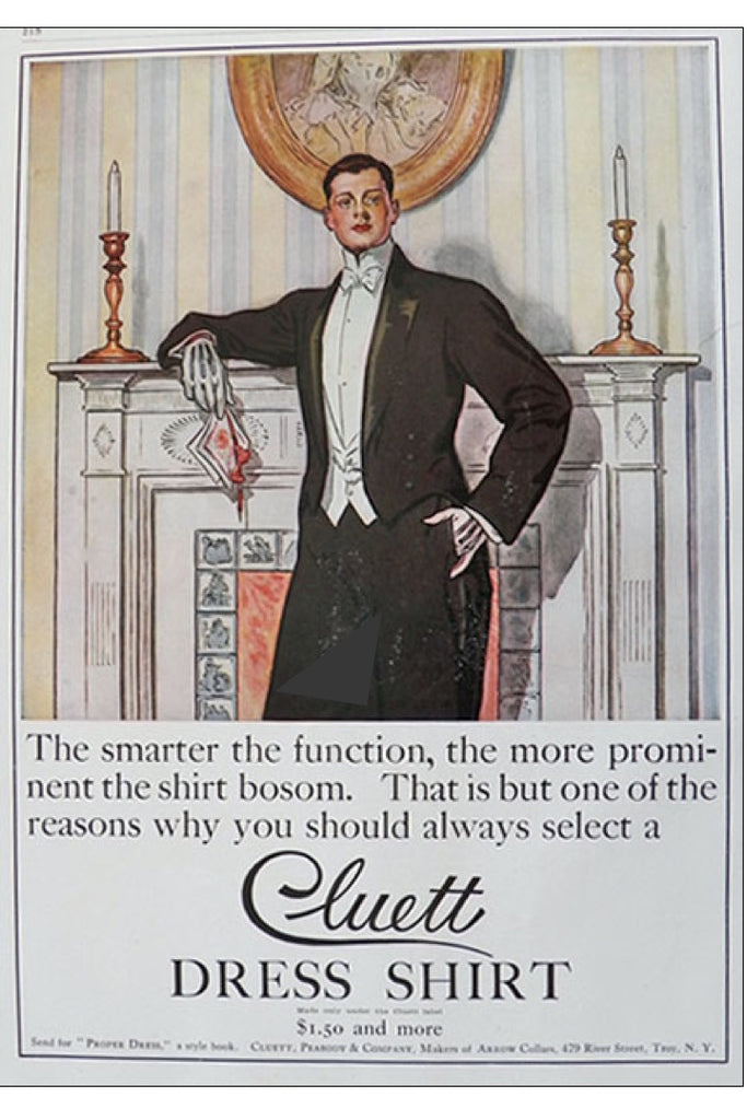 J. C. Leyendecker Cluett Dress Shirt advertisement (1907): rare, beautifully framed antique