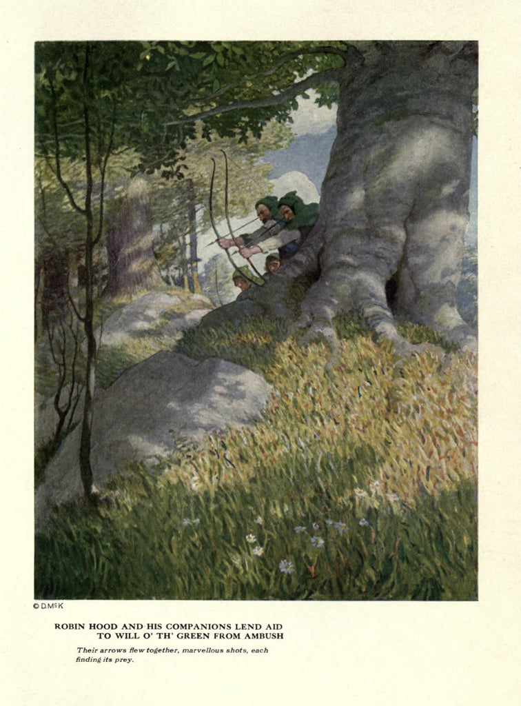 N. C. Wyeth illustration from “Robin Hood” (1917): beautifully framed antique