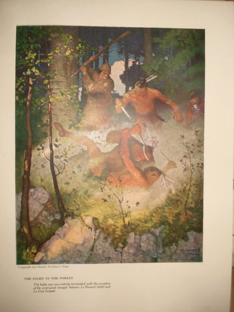 N. C. Wyeth illustration from "The Last of the Mohicans" (1919): rare, beautifully framed antique