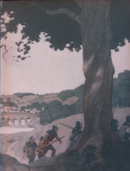 N. C. Wyeth end paper illustrations from "Robin Hood" (1917): rare, beautifully framed antique