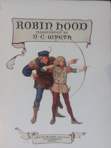 N. C. Wyeth title page illustration from "Robin Hood" (1917): rare, beautifully framed antique